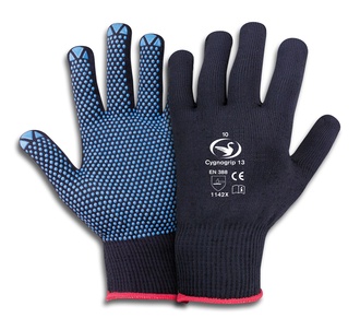 Feinstrick-Handschuhe mit PVC Noppen Cygnogrip 13 Feinstrick-Handschuhe mit PVC Noppen Cygnogrip 13